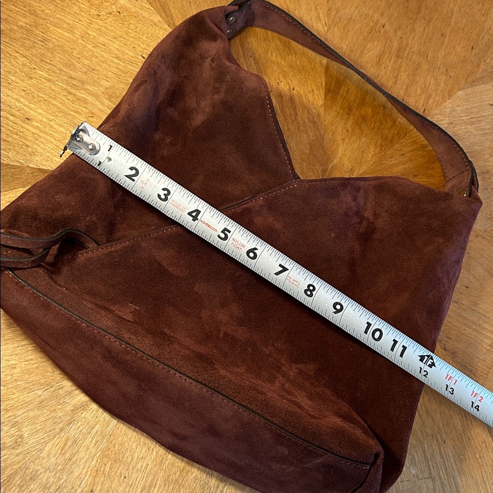 Sundance Origami Italian Suede Bag -  Brown, zip pockets inside and out. EUC - Picture 12 of 13